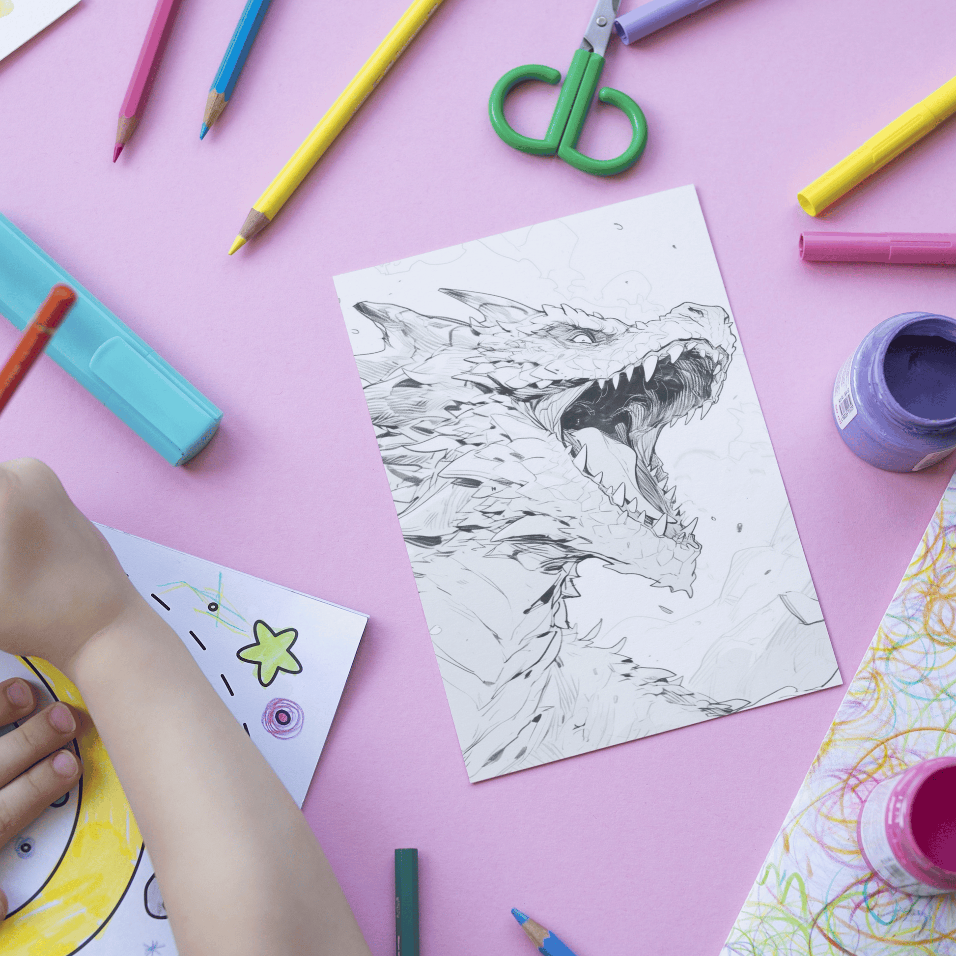 Realistic Dragon Coloring Book 2: Dragon Print Out Demo