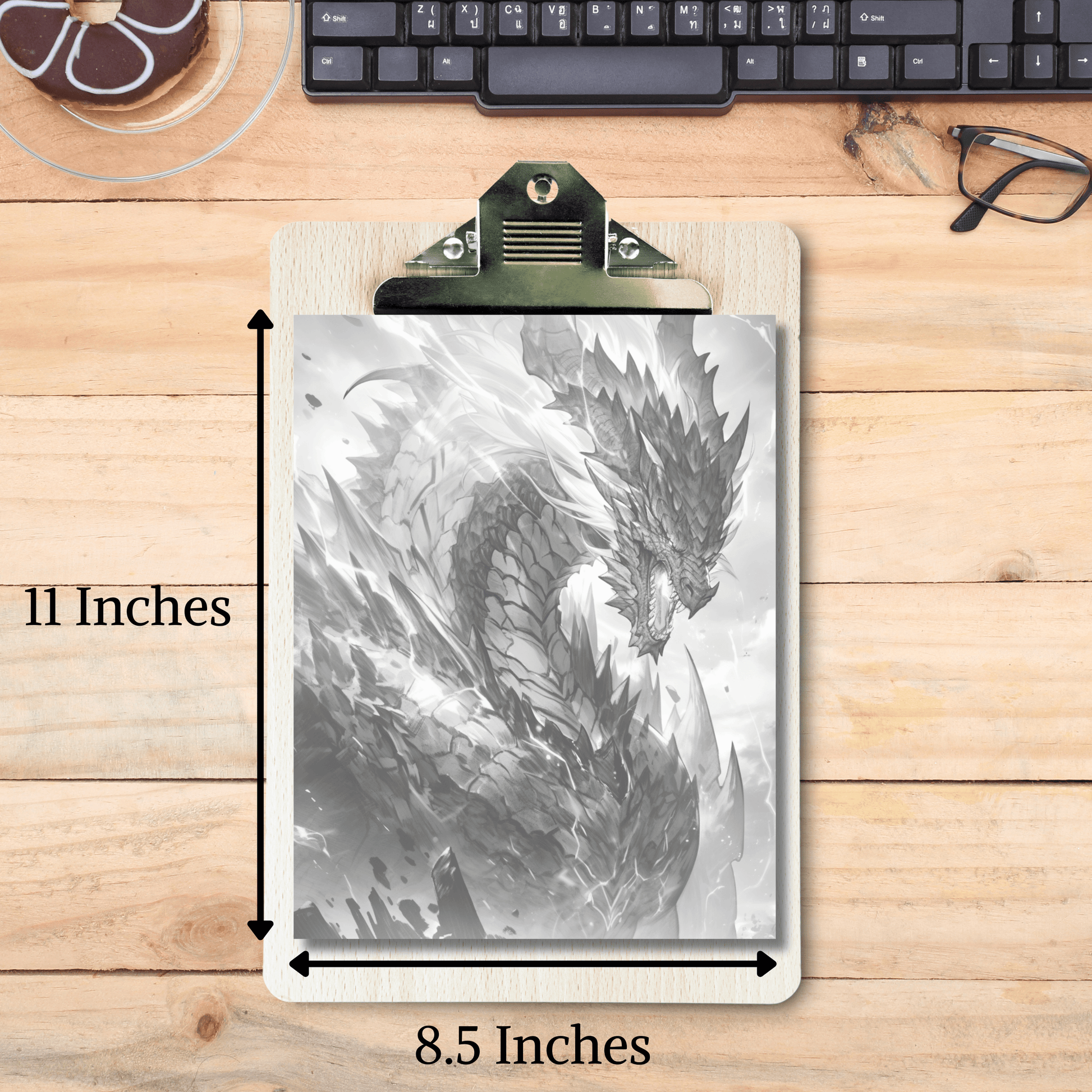 Realistic Dragon Coloring Book 3: Dragon Print Out Size Demo