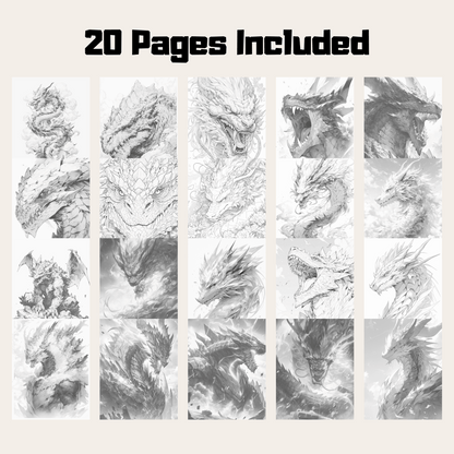 Realistic Dragon Coloring Book 3: Dragons 20 Pages Included