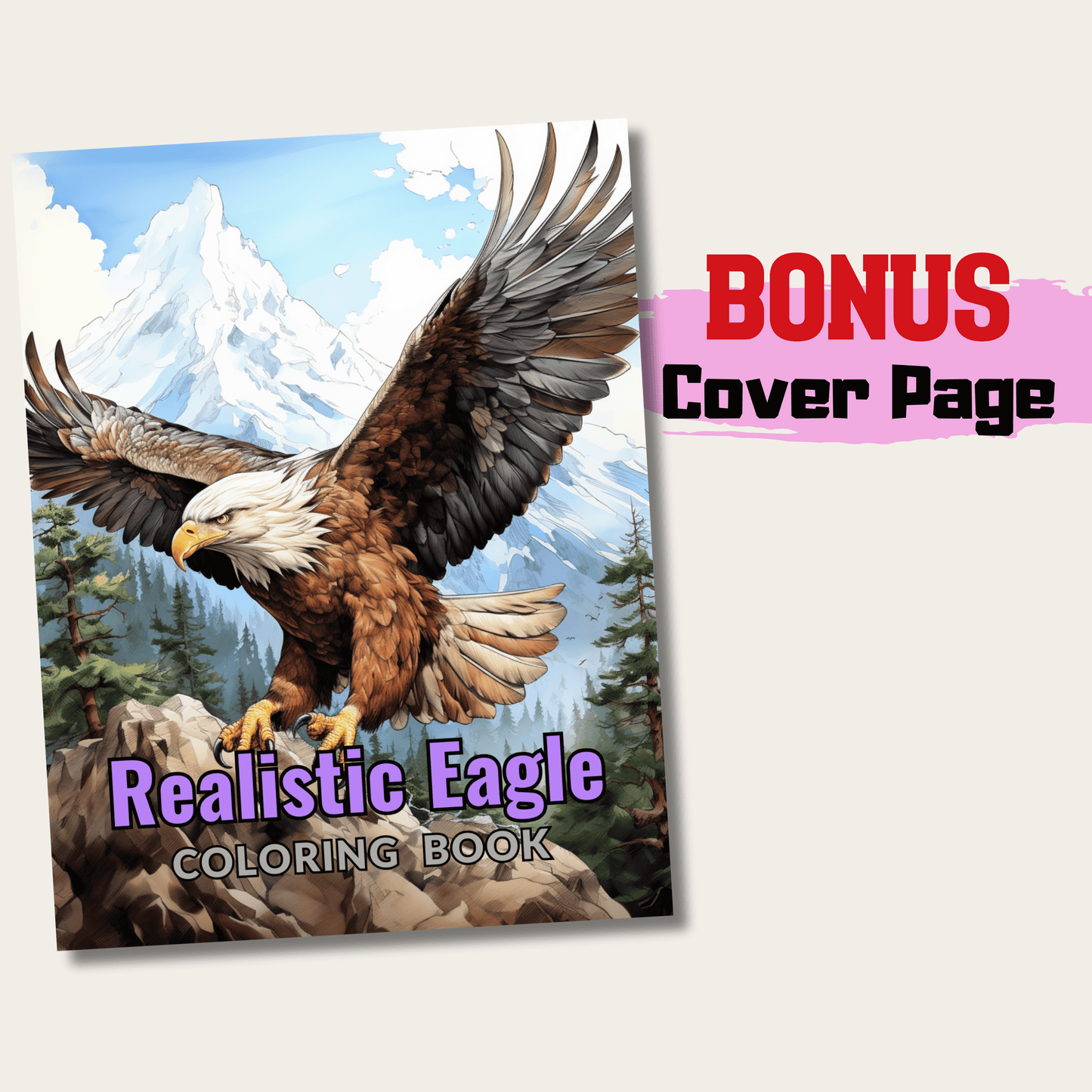 Realistic Eagle Coloring Book 1: Eagle Cover Page