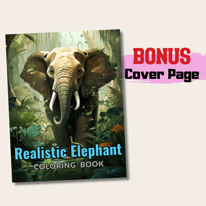 Realistic Elephant Coloring Book 1: Elephant Cover Page