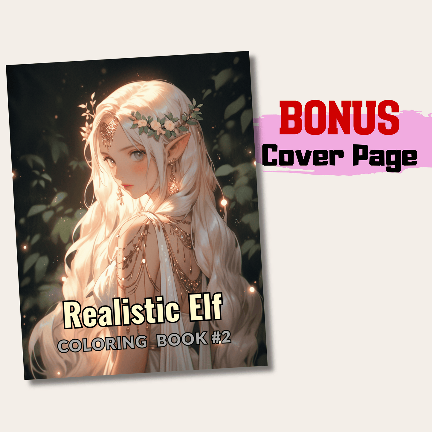 Realistic Elf Coloring Book 2: Elf Cover Page