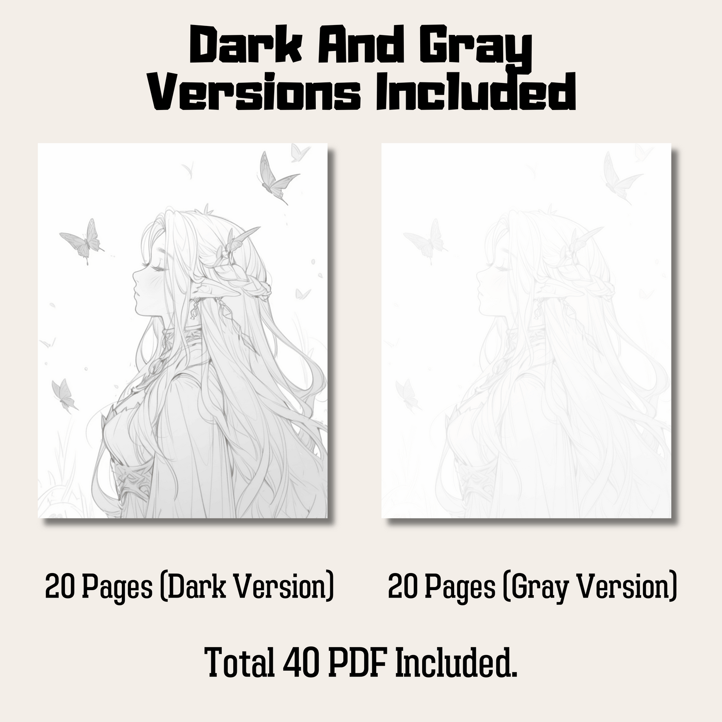 Realistic Elf Coloring Book 2: Elf Dark And Gray Versions Demo