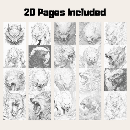 Realistic Fenrir Coloring Book 1: Fenrir 20 Pages Included