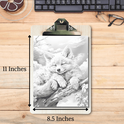 Realistic Fox Coloring Book 1: Fox Print Out Size Demo