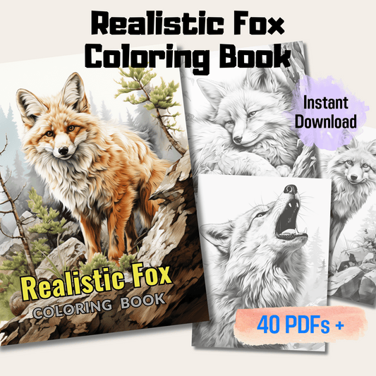 Realistic Fox Coloring Book 1: Foxes