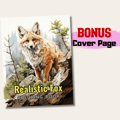 Realistic Fox Coloring Book 1: Fox Cover Page