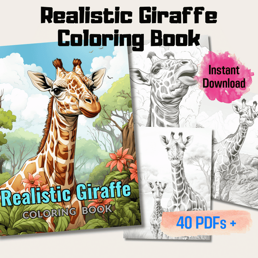 Realistic Giraffe Coloring Book 1: Giraffes