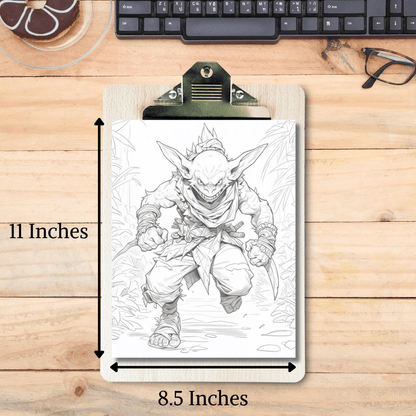 Realistic Goblin Coloring Book 1: Goblin Print Out Size Demo