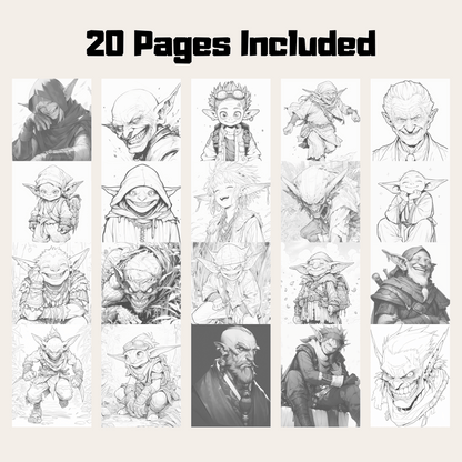 Realistic Goblin Coloring Book 1: Goblins 20 Pages Included