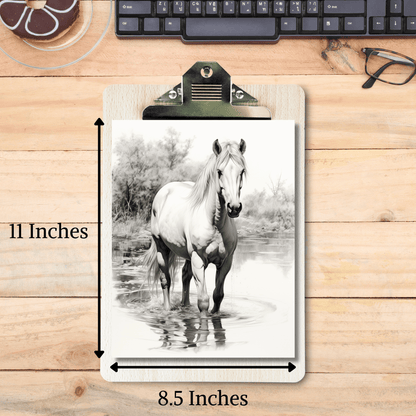 Realistic Horse Coloring Book 1: Horse Print Out Size Demo