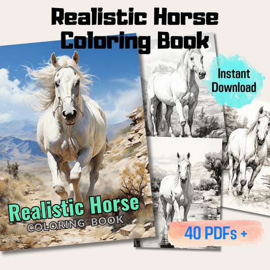 Realistic Horse Coloring Book 1: Horses