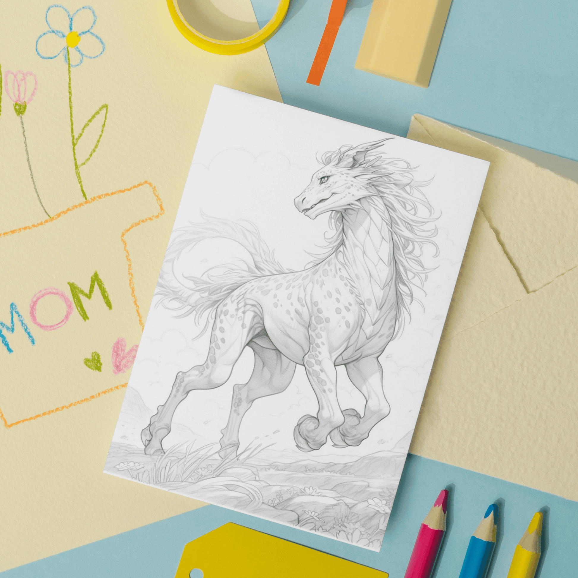 Realistic Kirin Coloring Book 1: Kirin Print Out Demo