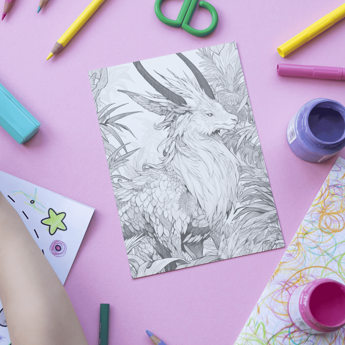 Realistic Kirin Coloring Book 2: Kirin Print Out Demo