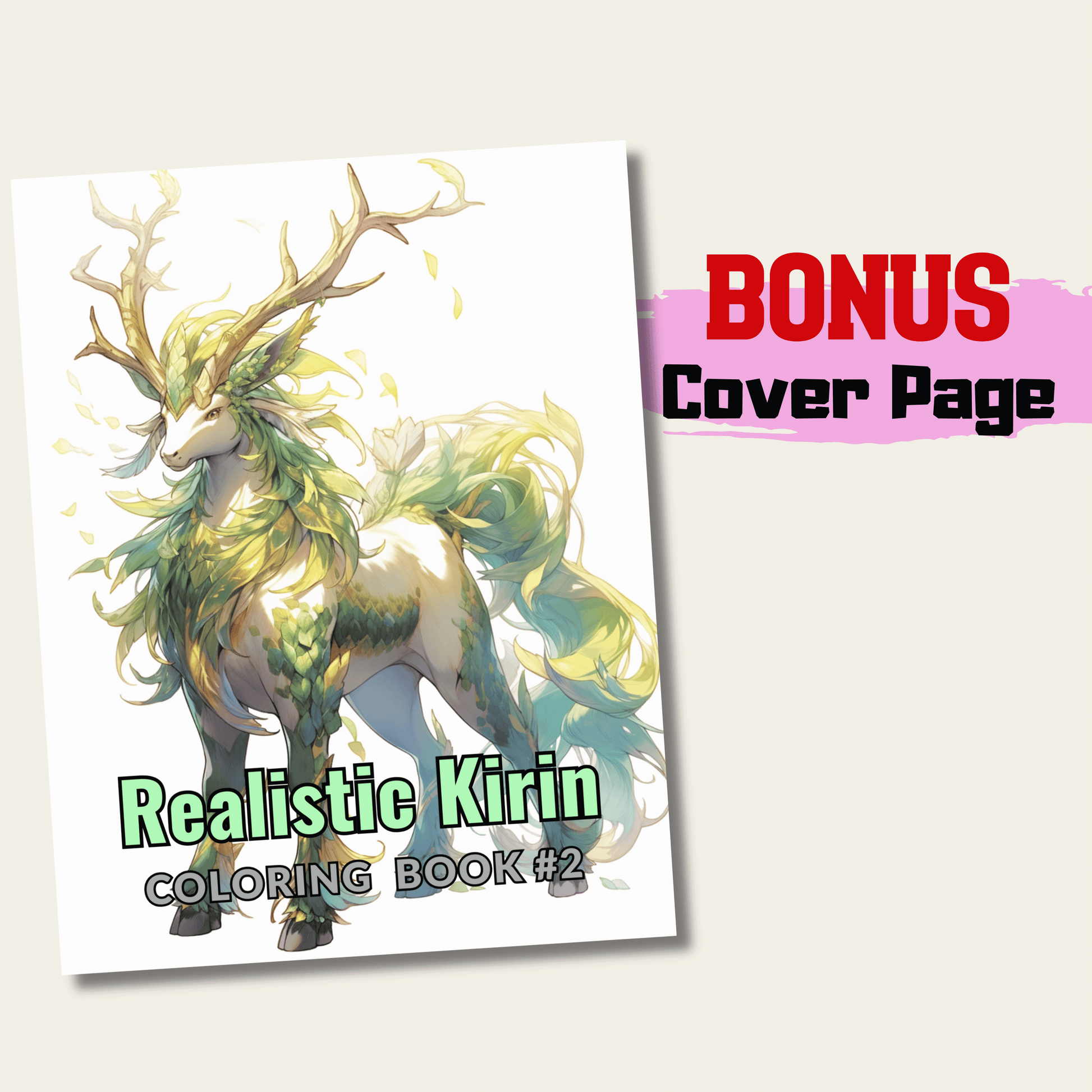 Realistic Kirin Coloring Book 2: Kirin Cover Page