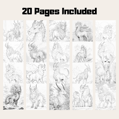 Realistic Kirin Coloring Book 2: Kirin 20 Pages Included