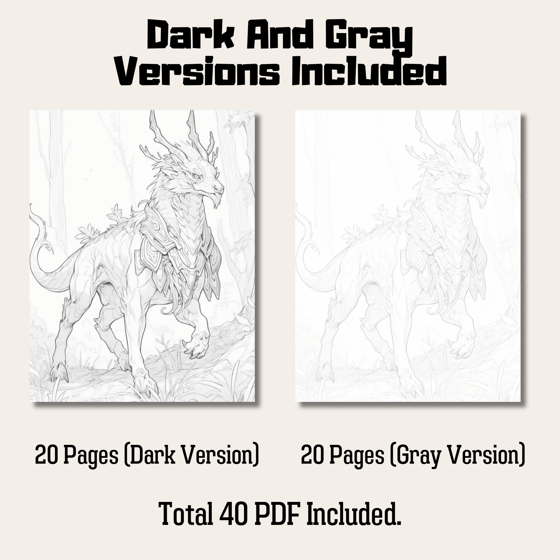 Realistic Kirin Coloring Book 2: Kirin Dark And Gray Versions Demo