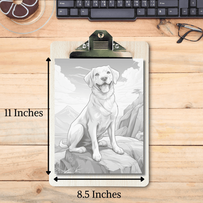 Realistic Labrador Retriever Coloring Book, 20 Dogs Grayscale Coloring Pages