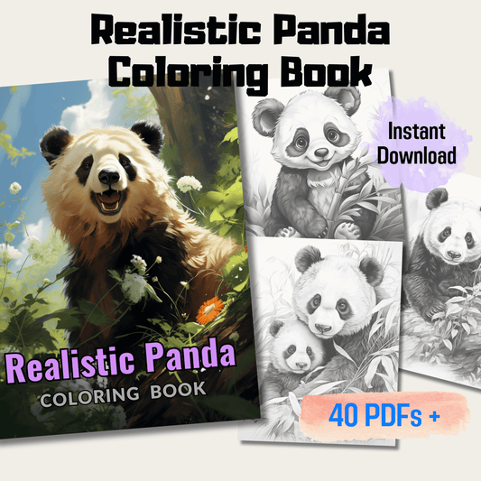 Realistic Panda Coloring Book 1: Pandas