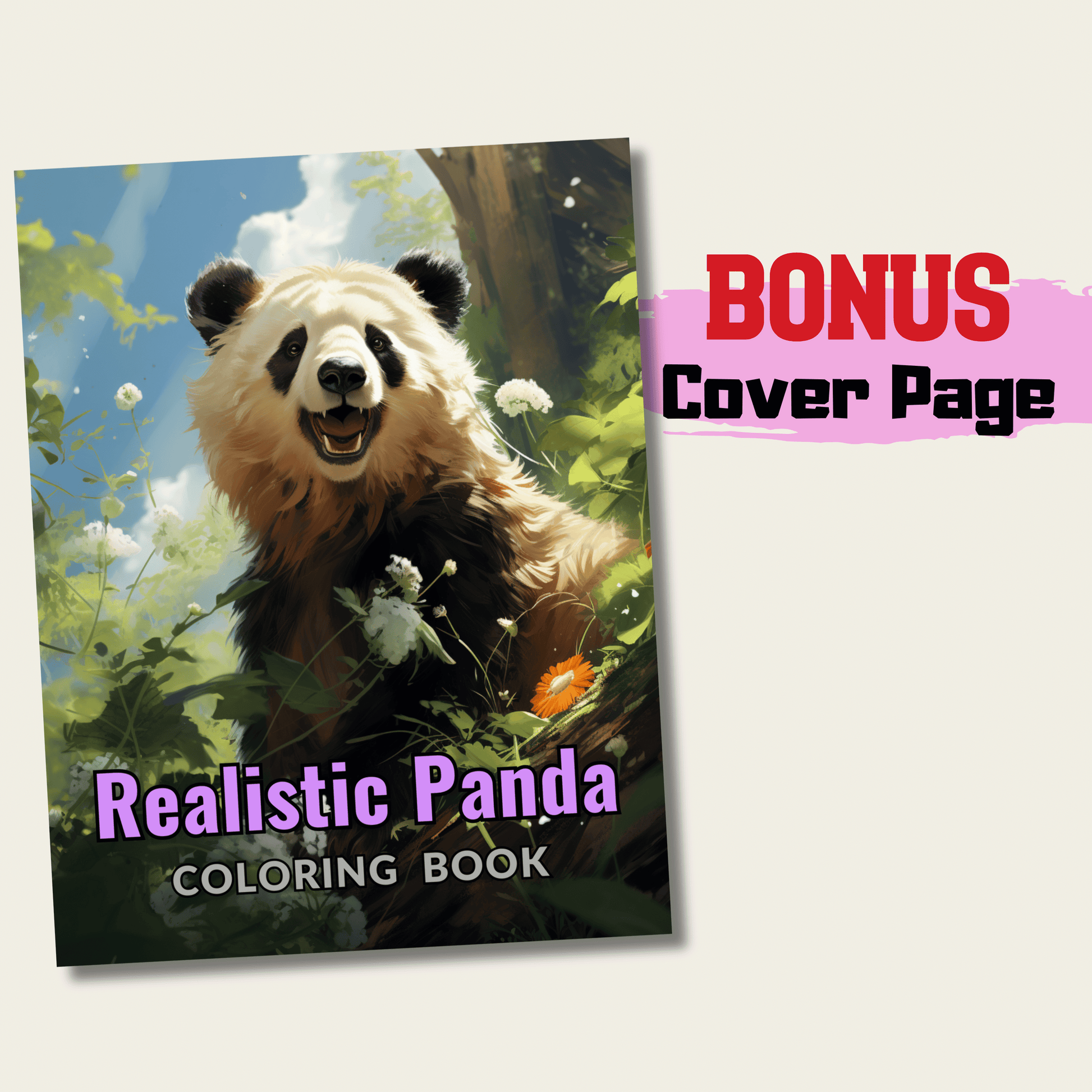 Realistic Panda Coloring Book 1: Panda Cover Page