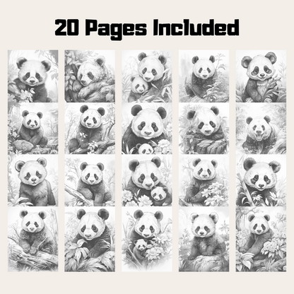 Realistic Panda Coloring Book 1: Pandas 20 Pages Included