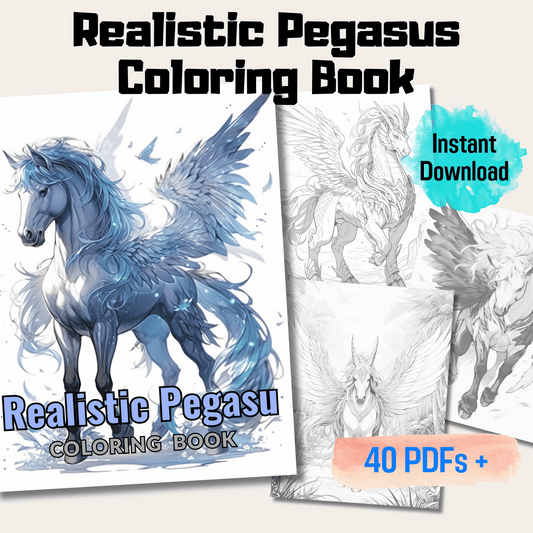 Realistic Pegasus Coloring Book 1: Pegasuses