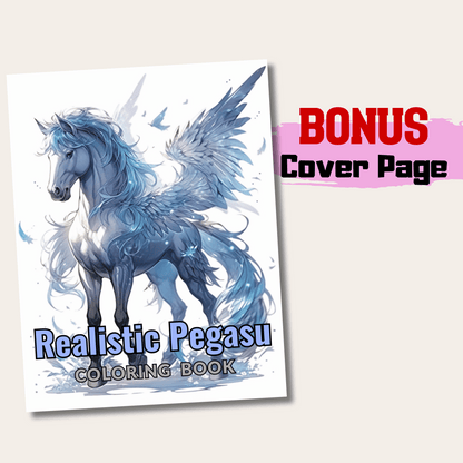 Realistic Pegasus Coloring Book 1: Pegasus Cover Page