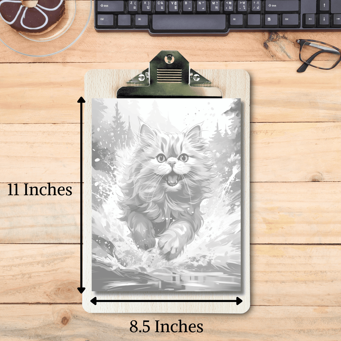 Realistic Persian Cat Coloring Book, 20 Persian Cat Grayscale Coloring Pages for All Age