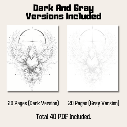 Realistic Phoenix Coloring Book 1: Phoenix Dark And Gray Versions Demo
