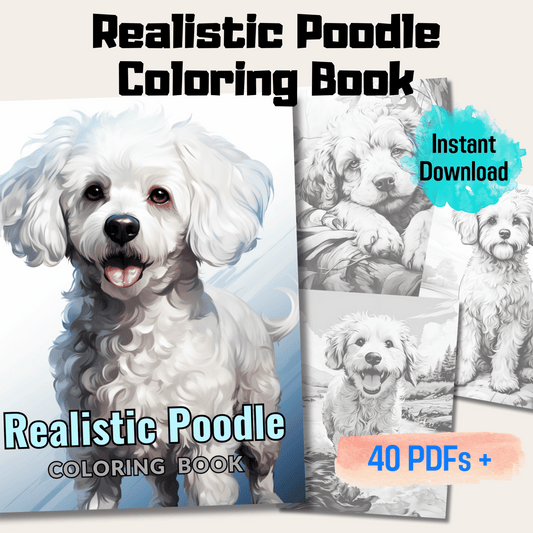 Realistic Poodle Coloring Book, Unleash Your Creativity with Lifelike Poodle Illustrations