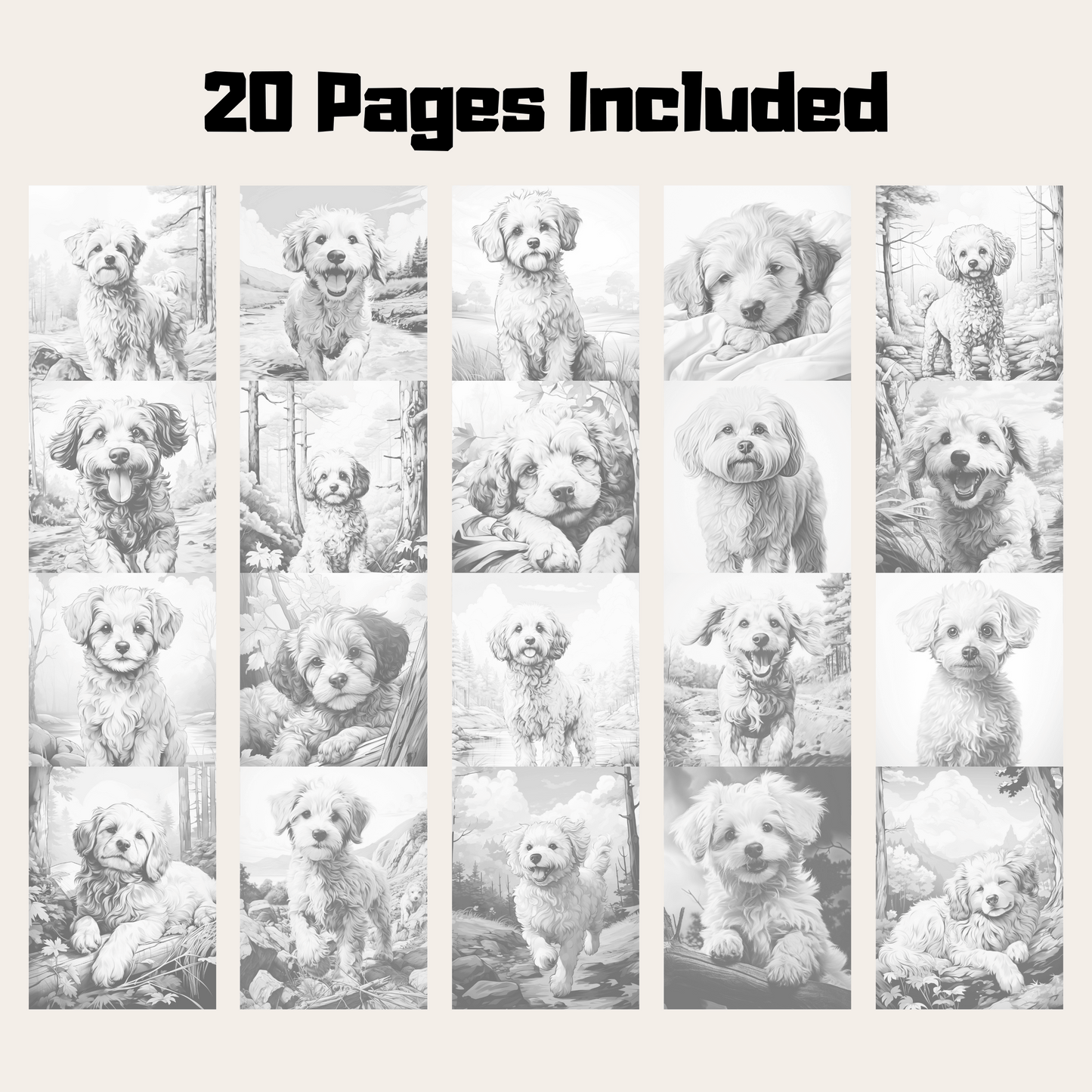 Realistic Poodle Coloring Book, Unleash Your Creativity with Lifelike Poodle Illustrations