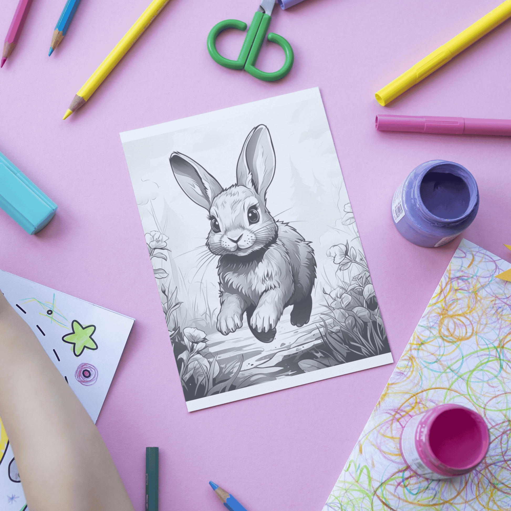 Realistic Rabbit Coloring Book 1: Rabbit Print Out Demo