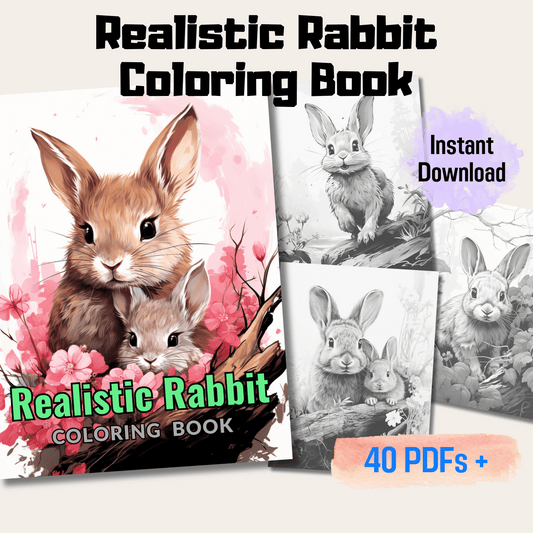 Realistic Rabbit Coloring Book 1: Rabbits