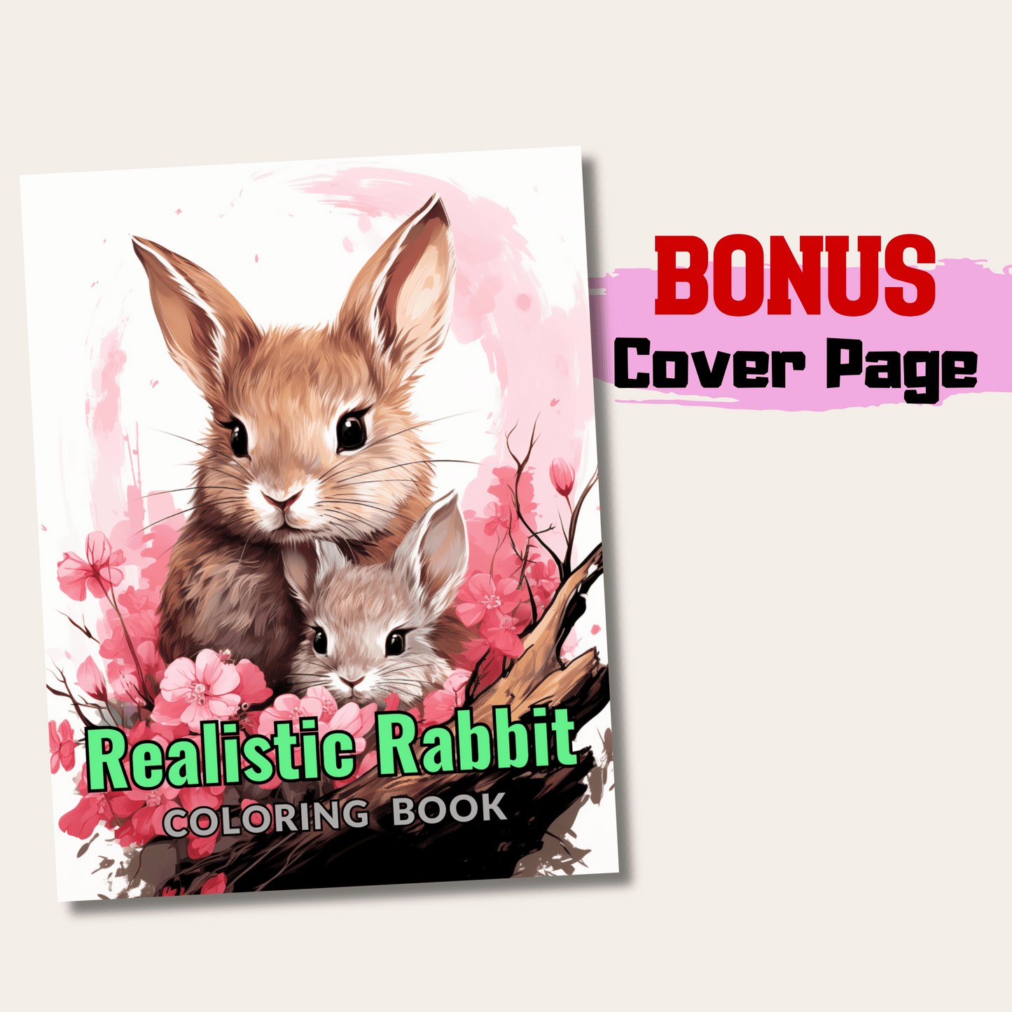 Realistic Rabbit Coloring Book 1: Rabbit Cover Page