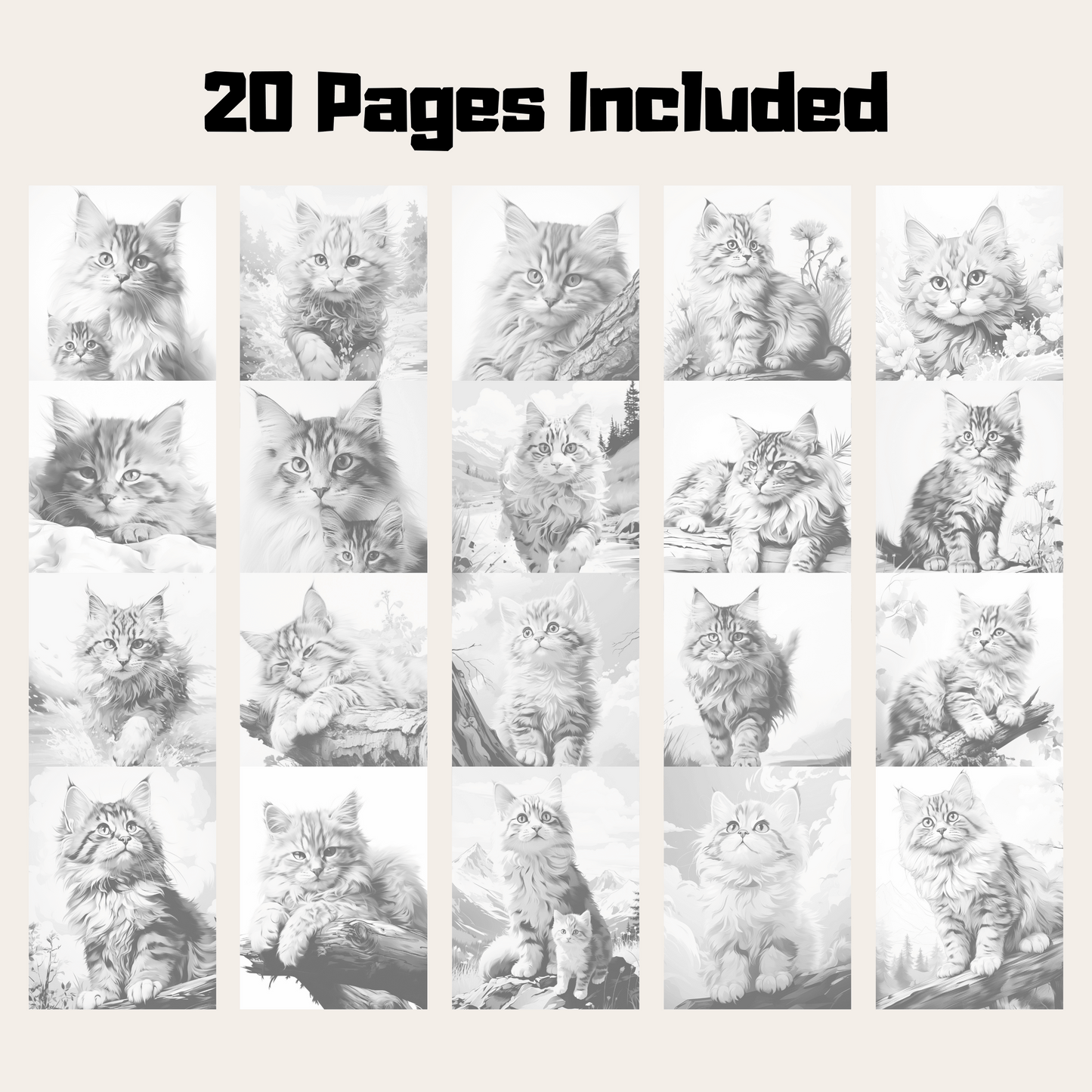 Realistic RagaMuffin Coloring Book, 20 RagaMuffin Grayscale Coloring Pages