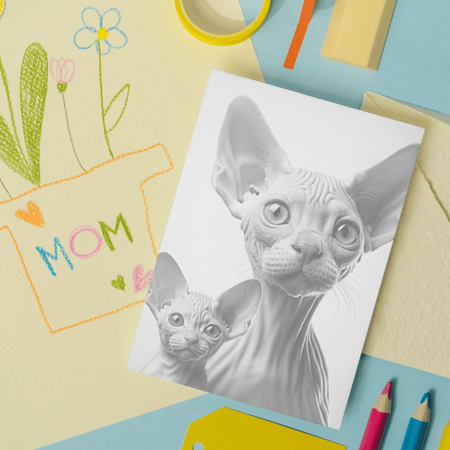 Realistic Sphynx Cat Coloring Book, 20 Sphynx Cat Grayscale Coloring Pages