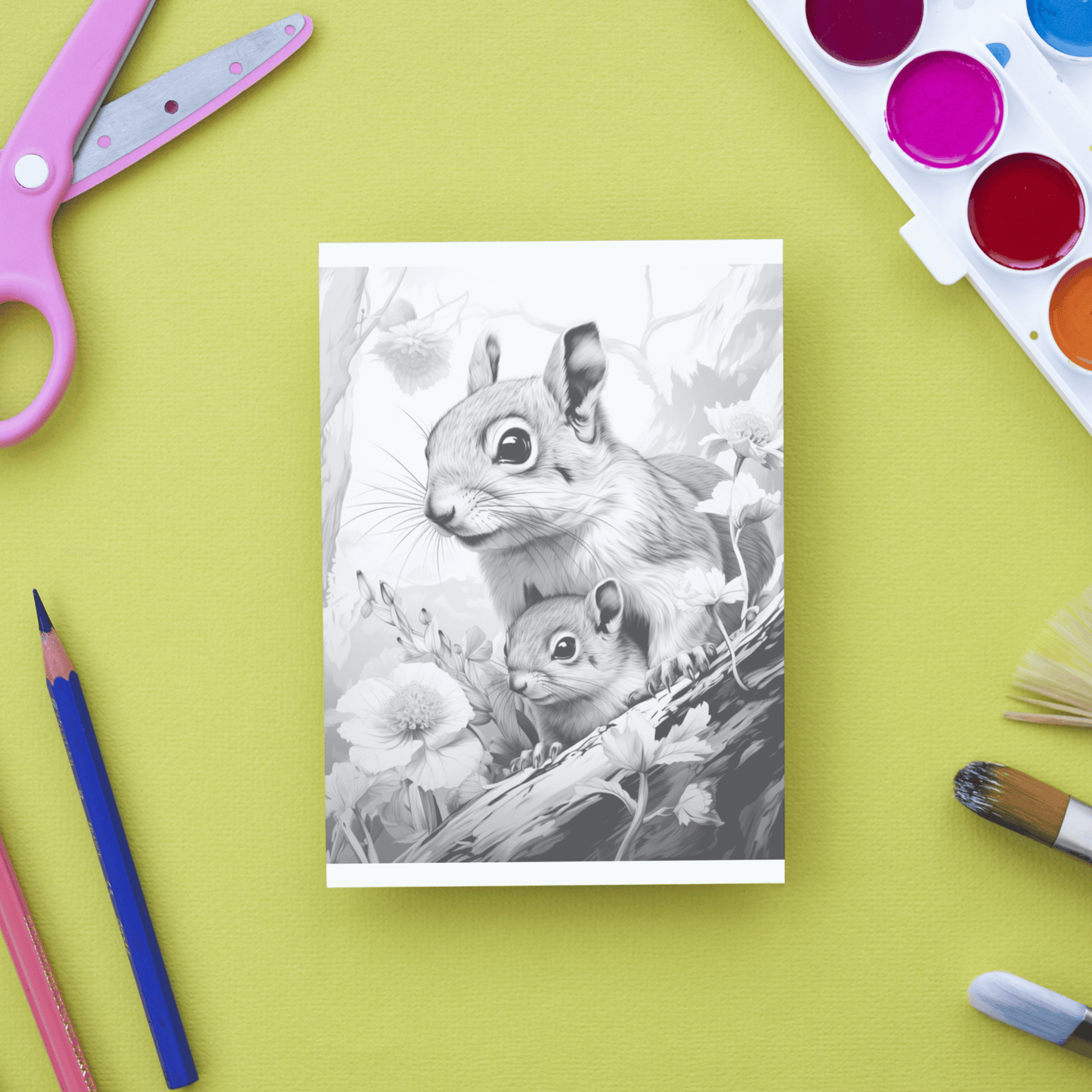 Realistic Squirrel Coloring Book 1: Squirrel Print Out Demo