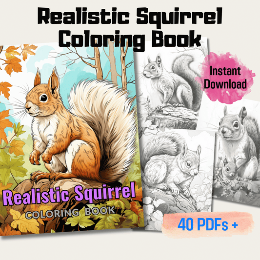 Realistic Squirrel Coloring Book 1: Squirrels