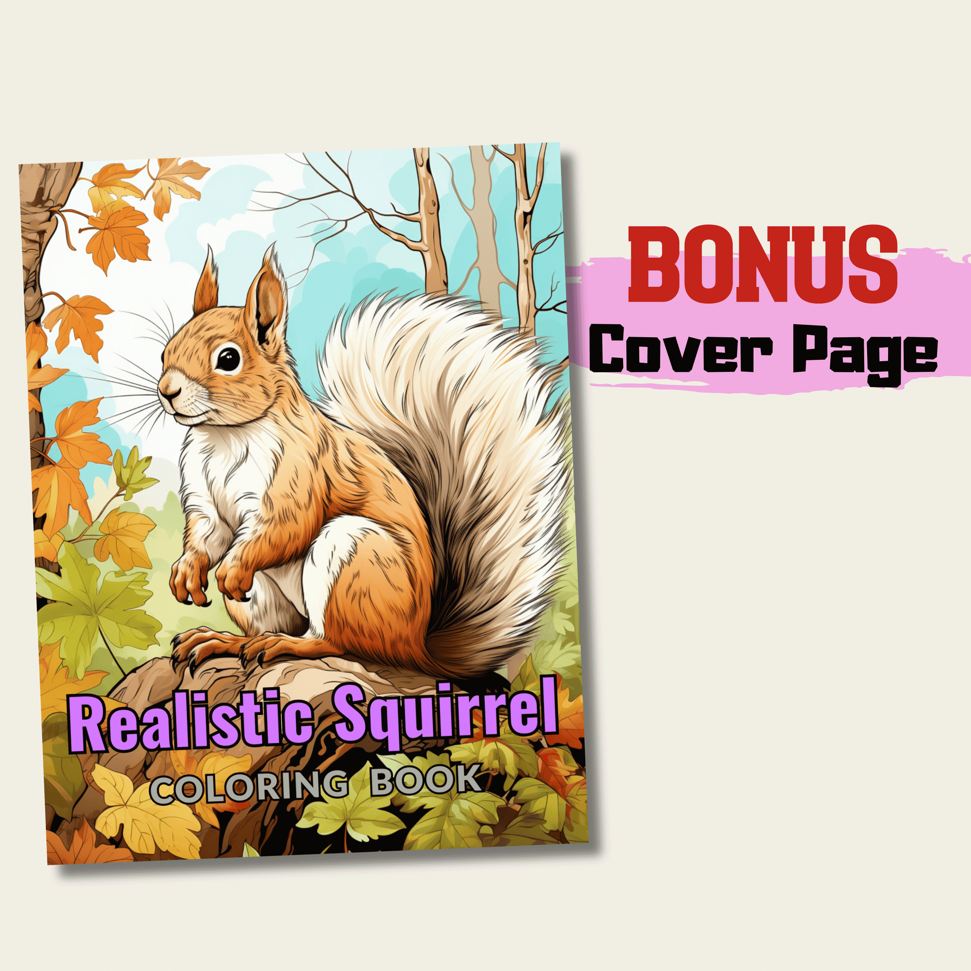 Realistic Squirrel Coloring Book 1: Squirrel Cover Page