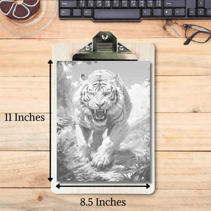 Realistic Tiger Coloring Book 1: Tiger Print Out Size Demo