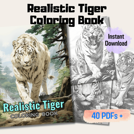 Realistic Tiger Coloring Book 1: Tigers
