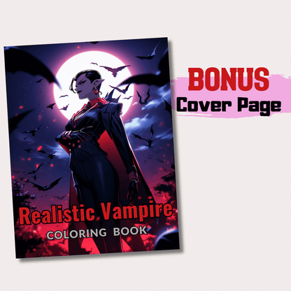 Realistic Vampire Coloring Book 1: Vampire Cover Page