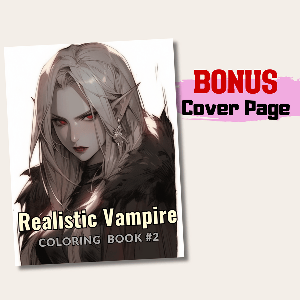 Grayscale Vampire Raphael 20 Pages Realistic Vampire Grayscale Coloring Book, Instant Download ...