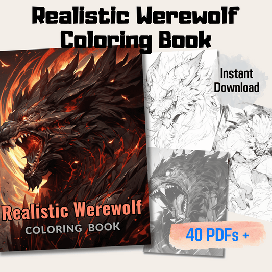 Realistic Werewolf Coloring Book 1: Werewolves