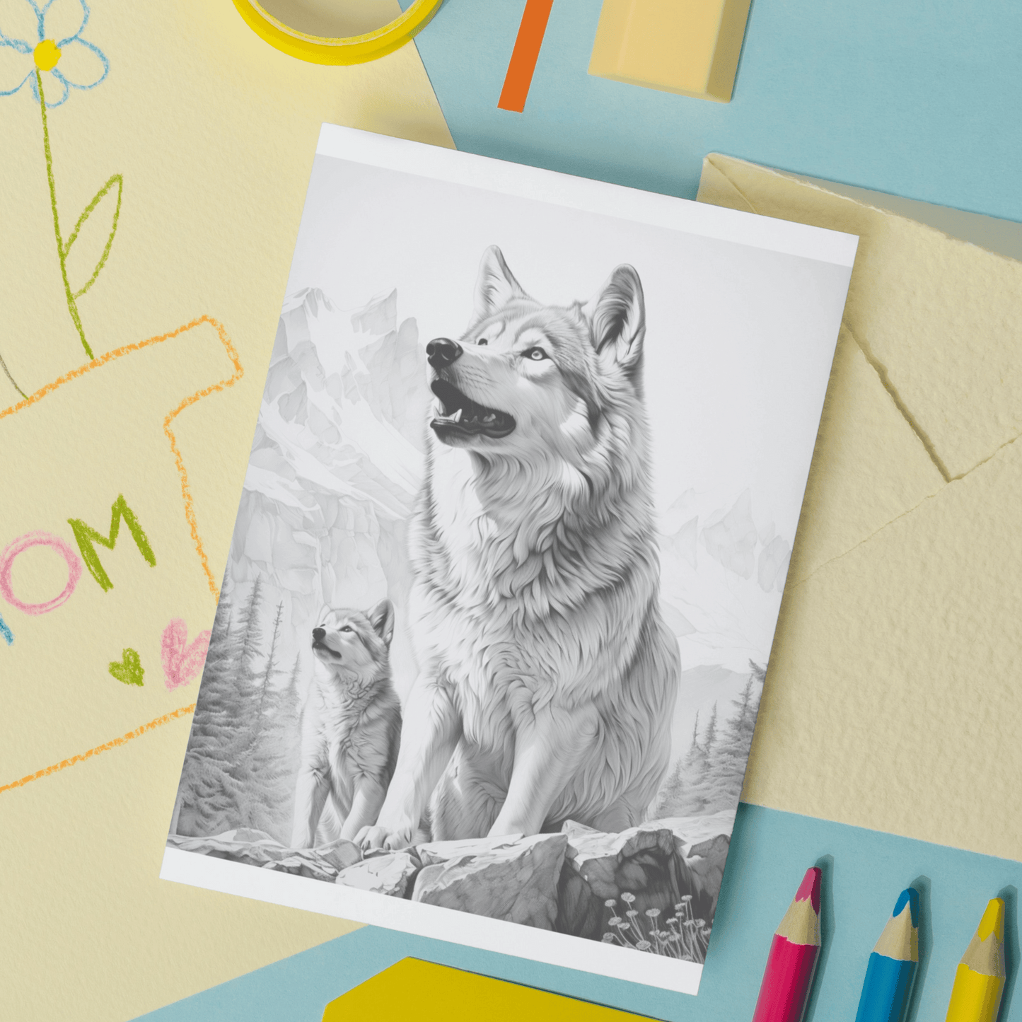 Realistic Wolf Coloring Book 1: Wolf Print Out Demo