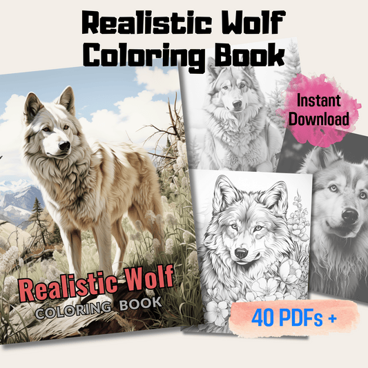Realistic Wolf Coloring Book 1: Wolves