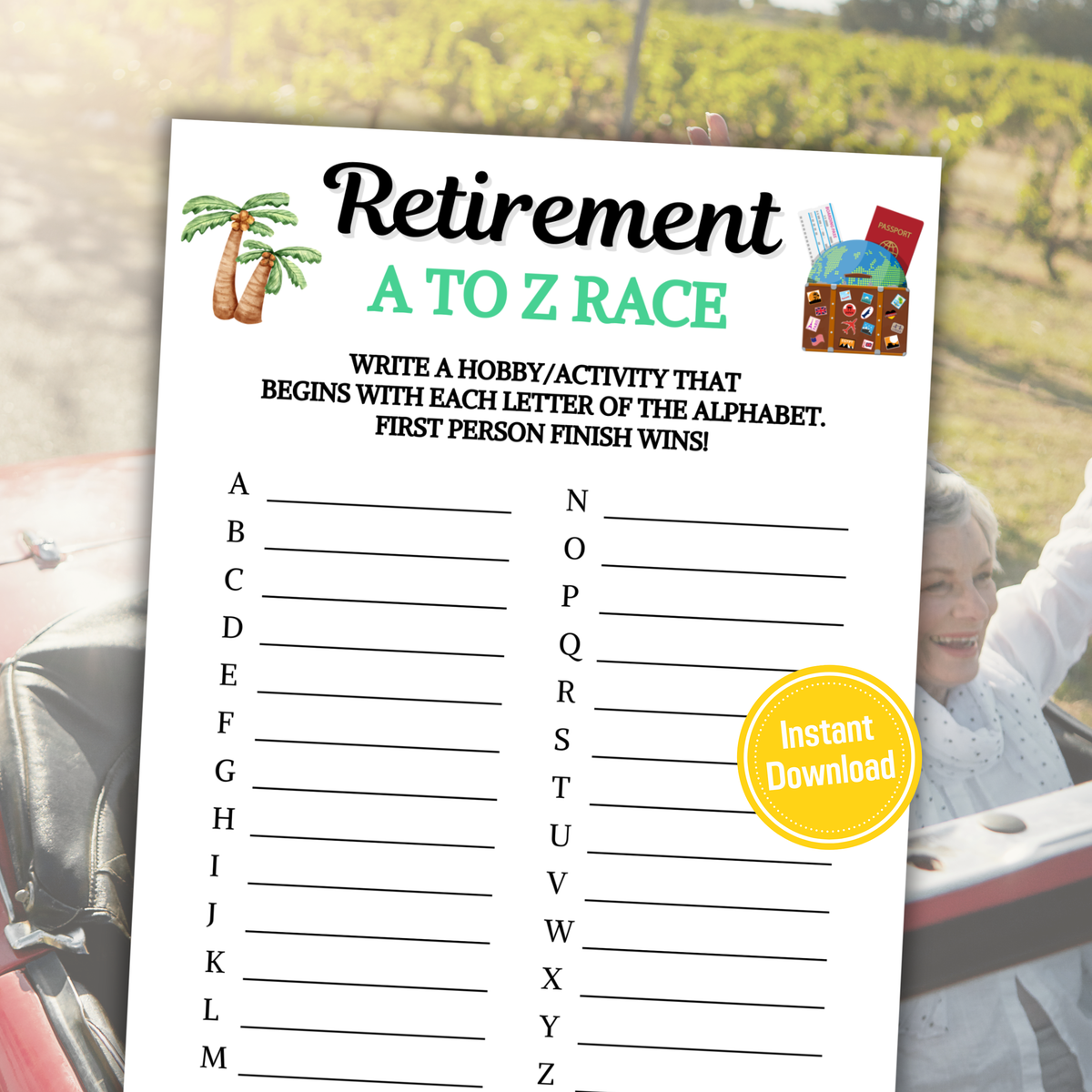 Retirement A To Z Race Game | Retirement ABC Race Games