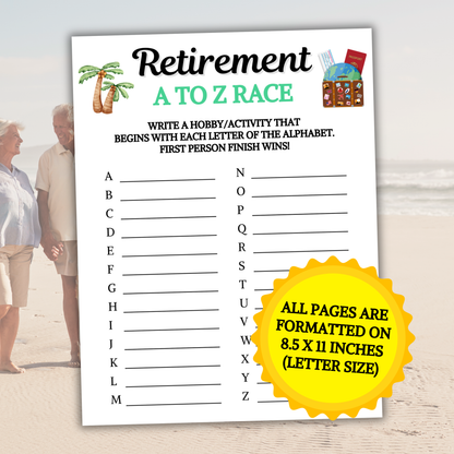 Retirement A To Z Race Game | Retirement ABC Race Games