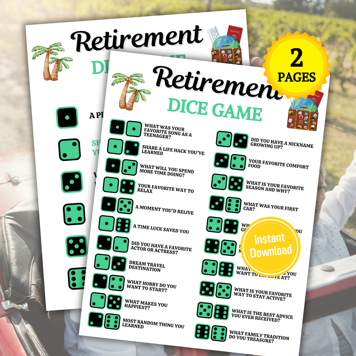 Retirement Dice Game | Get To Know You Dice Game