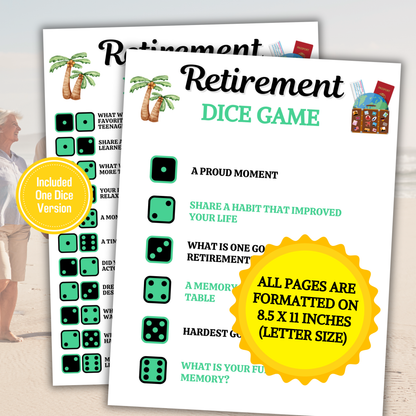 Retirement Dice Game | Get To Know You Dice Game